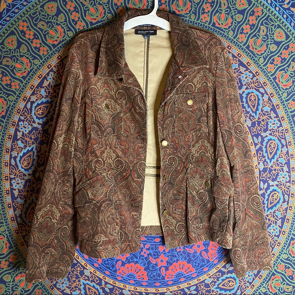 vintage corduroy paisley jacket !!